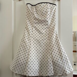 Jessica McClintock White Cream Ruffled Bustier Strapless Dress